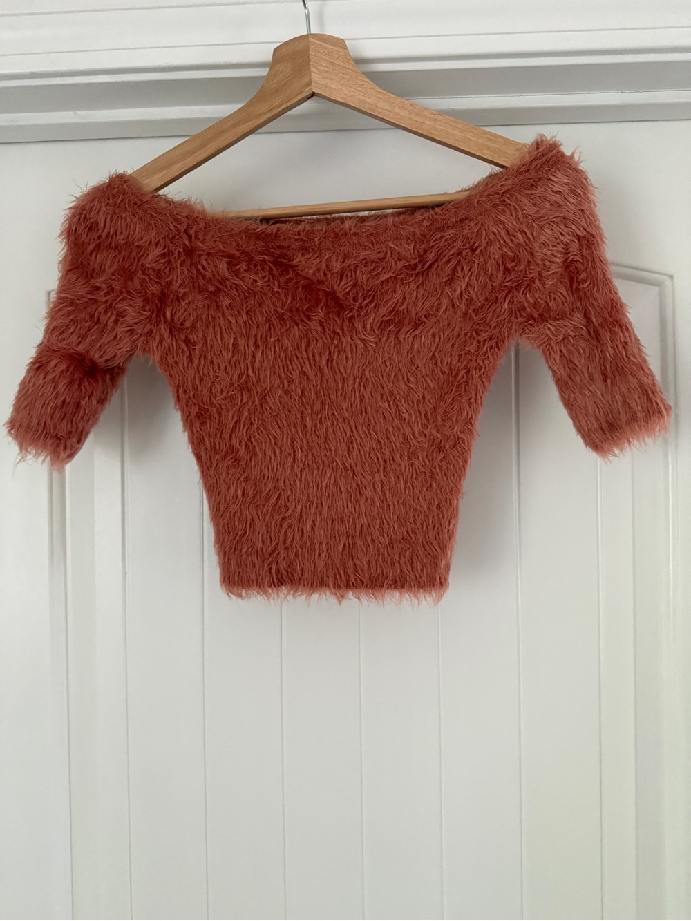 Papaya Fuzzy Rust Pink Sweater - S